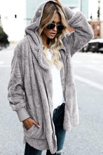 Load image into Gallery viewer, Teddy Hooded Jacket with Pockets