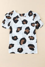 Load image into Gallery viewer, Leopard V-Neck Puff Sleeve Top