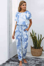 Load image into Gallery viewer, Tie-Dye Short Sleeve Jumpsuit with Pockets