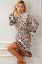 Load image into Gallery viewer, Printed Lace Detail Balloon Sleeve Dress