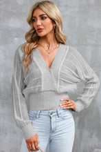 Load image into Gallery viewer, Surplice Neck Lace-Up Sweater
