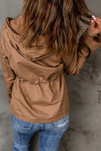 Load image into Gallery viewer, Drawstring Waist Hooded Jacket with Pockets