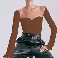 Load image into Gallery viewer, Sweetheart Neck Long Sleeve Knit Top