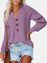 Load image into Gallery viewer, Half Button Long Sleeve Knit Top