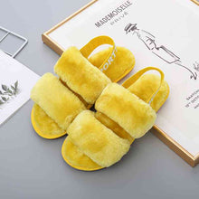 Load image into Gallery viewer, Faux Fur Open Toe Slippers