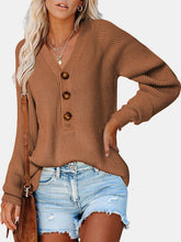 Load image into Gallery viewer, Half Button Long Sleeve Knit Top