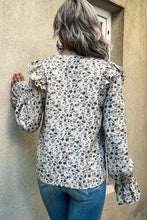 Load image into Gallery viewer, Floral Ruffled Flounce Sleeve Blouse