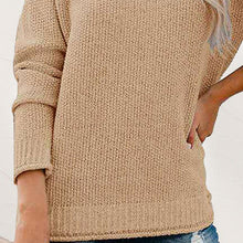 Load image into Gallery viewer, Mock Neck Dropped Shoulder Long Sleeve Sweater