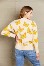 Load image into Gallery viewer, Woven Right Butterfly Dropped Shoulder Crewneck Sweater