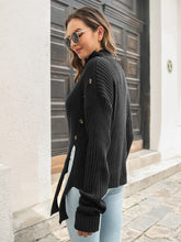 Load image into Gallery viewer, Decorative Button Slit Sweater