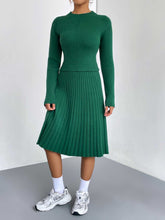 Load image into Gallery viewer, Rib-Knit Sweater and Skirt Set