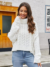 Load image into Gallery viewer, Turtle Neck Cable-Knit Sweater