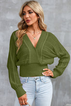 Load image into Gallery viewer, Surplice Neck Lace-Up Sweater