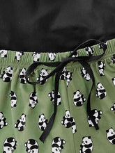 Load image into Gallery viewer, Graphic Tee and Panda Print Shorts Lounge Set