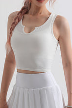 Load image into Gallery viewer, Notched Neck Cropped Sports Tank