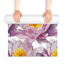 Load image into Gallery viewer, Gray &amp; Lilac Floral Foam Yoga Mat