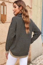 Load image into Gallery viewer, Striped Drop Shoulder Turtleneck Sweater