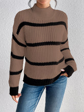 Load image into Gallery viewer, Striped Mock Neck Sweater