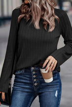 Load image into Gallery viewer, Ribbed Round Neck Knit Long Sleeve Top