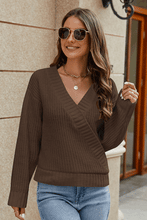 Load image into Gallery viewer, Surplice Neck Long Sleeve Sweater