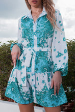 Load image into Gallery viewer, Floral  Waist Shirt Dress