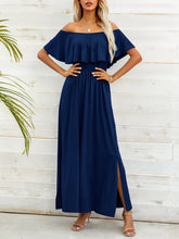 Load image into Gallery viewer, Off-Shoulder Slit Maxi Dress