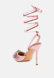 big treat rhinestone embellished lace up sandals-8