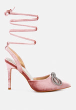 Load image into Gallery viewer, big treat rhinestone embellished lace up sandals-6