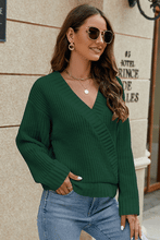 Load image into Gallery viewer, Surplice Neck Long Sleeve Sweater