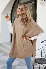 Load image into Gallery viewer, Cable-Knit Turtleneck Slit Sweater