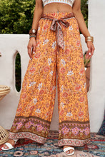 Load image into Gallery viewer, Bohemian Tie Waist Palazzo Pants