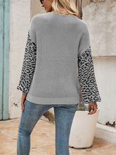Load image into Gallery viewer, Leopard Crisscross V-Neck Sweater