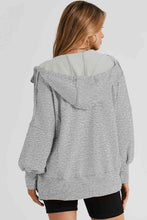 Load image into Gallery viewer, Zip Up Long Sleeve Drawstring Hoodie