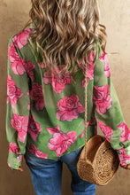 Load image into Gallery viewer, Flower Collared Neck Long Sleeve Shirt