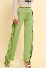 Load image into Gallery viewer, Fringe Trim Wide Leg Pants