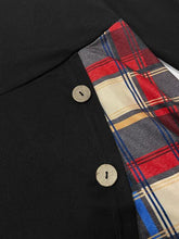 Load image into Gallery viewer, Plus Size Plaid Buttoned Long Sleeve Hooded Dress