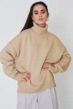 Load image into Gallery viewer, Turtle Neck Dropped Shoulder Sweater