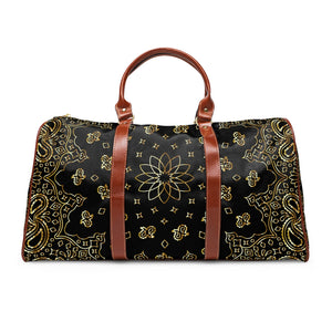 Black and Gold Design Waterproof Travel Bag