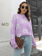 Load image into Gallery viewer, Floral Dropped Shoulder Sweater