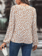 Load image into Gallery viewer, Printed Tie Neck Long Sleeve Blouse