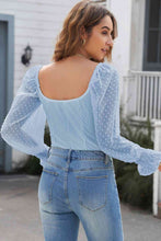 Load image into Gallery viewer, Swiss Dot Flounce Sleeve Square Neck Bodysuit