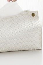 Load image into Gallery viewer, Woven Vegan Leather Tissue Box Cover
