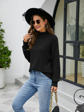 Load image into Gallery viewer, Turtleneck Dropped Shoulder Sweater