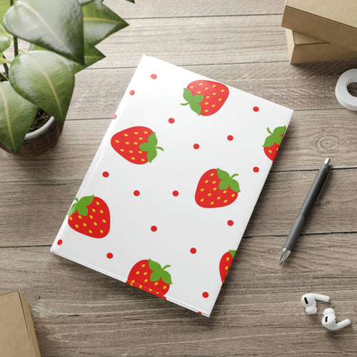 Sweet Strawberries Hardcover Notebook