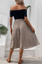 Load image into Gallery viewer, Printed Tie Belt Off-Shoulder Dress