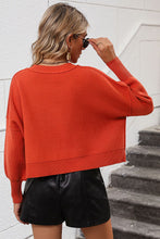Load image into Gallery viewer, Round Neck Dropped Shoulder Pullover Sweater