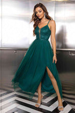 Load image into Gallery viewer, Spaghetti Strap Slit Mesh Dress