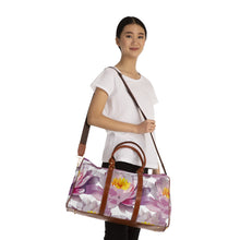 Load image into Gallery viewer, Gray Flower Design Waterproof Travel Bag
