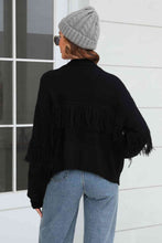 Load image into Gallery viewer, Double Take Fringe Trim Open Front Cardigan