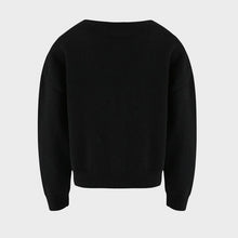 Load image into Gallery viewer, Flower Button Front Dropped Shoulder Cardigan